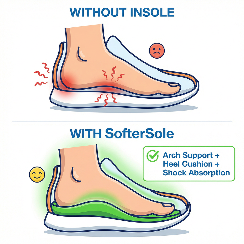 Orthotic Shoe Insoles Inserts Flat Feet High Arch Support For Plantar